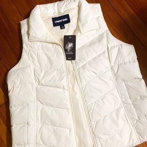 Lands’ End Women’s White Puffer Vest